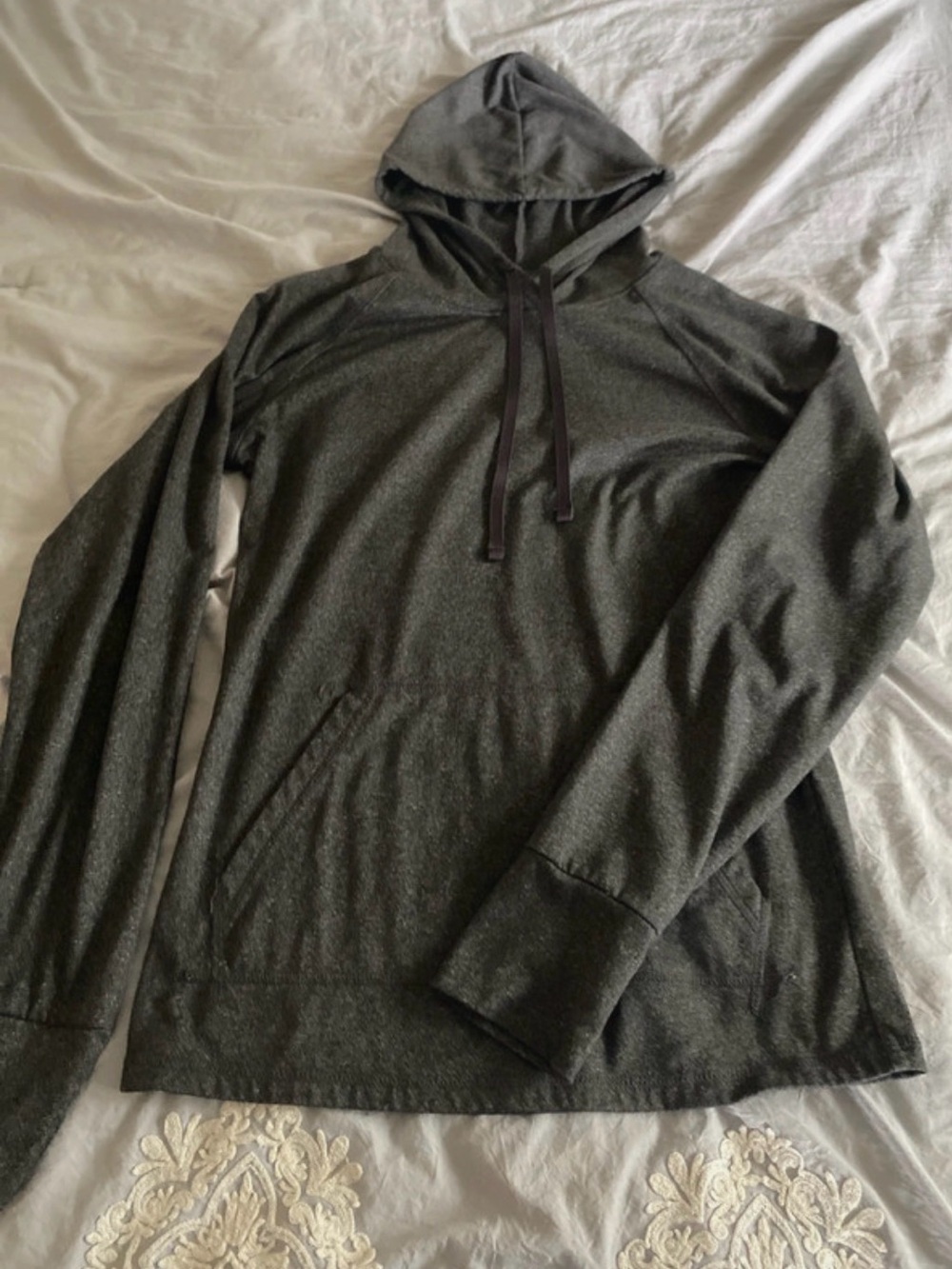 Women's Dark Gray Hooded Pullover Shirt